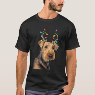 Airedale Terrier Reindeer Christmas Dog T-Shirt