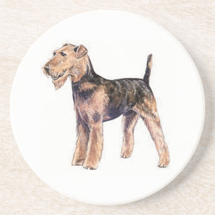 Airedale Terrier Sandstone Coaster