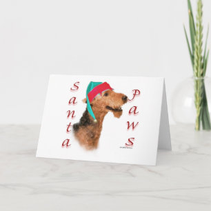 Airedale Terrier Santa Paws Holiday Card