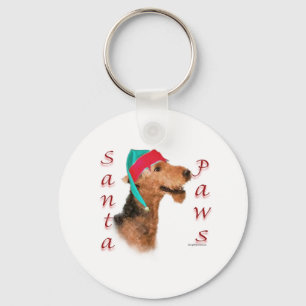 Airedale Terrier Santa Paws Key Ring