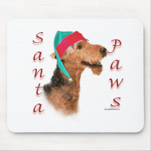 Airedale Terrier Santa Paws Mouse Mat