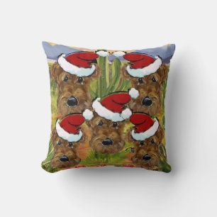 Airedale Terrier Santas Cushion