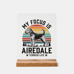 Airedale Terrier Shirt Vintage Dog Lover Graphic_1 Acrylic Sign