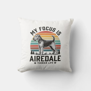 Airedale Terrier Shirt Vintage Dog Lover Graphic_1 Cushion