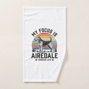 Airedale Terrier Shirt Vintage Dog Lover Graphic_1 Hand Towel