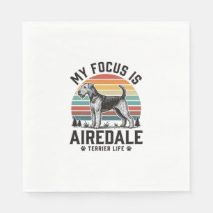 Airedale Terrier Shirt Vintage Dog Lover Graphic_1 Napkin