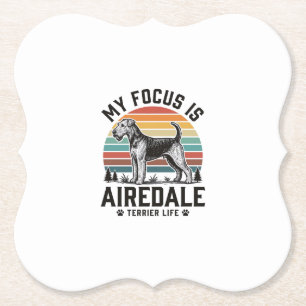 Airedale Terrier Shirt Vintage Dog Lover Graphic_1 Paper Coaster