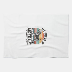 Airedale Terrier Shirt Vintage Dog Lover Graphic_1 Tea Towel
