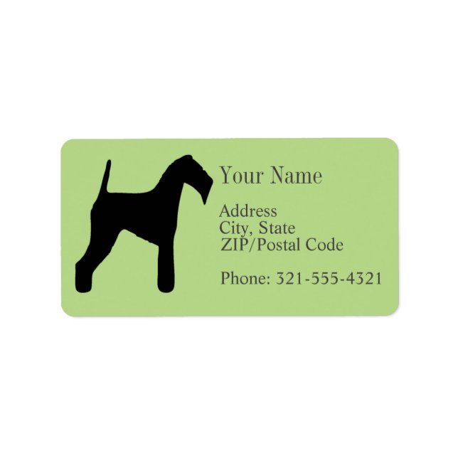Airedale Terrier Silhouette Label (Front)