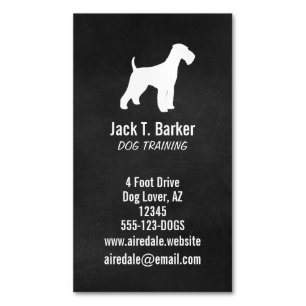 Airedale Terrier Silhouette Magnetic Business Card