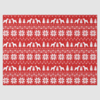 Airedale Terrier Silhouettes Christmas Pattern