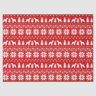 Airedale Terrier Silhouettes Christmas Pattern Tissue Paper