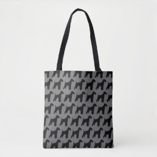 Airedale Terrier Silhouettes Pattern Tote Bag