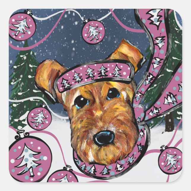  AIREDALE TERRIER       SQUARE STICKER (Front)