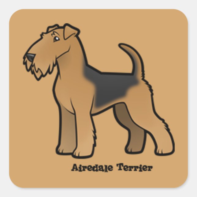 airedale terrier square sticker (Front)