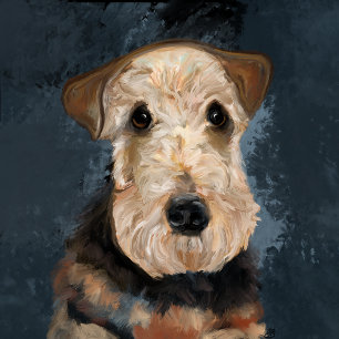 AIREDALE TERRIER SQUARE STICKER