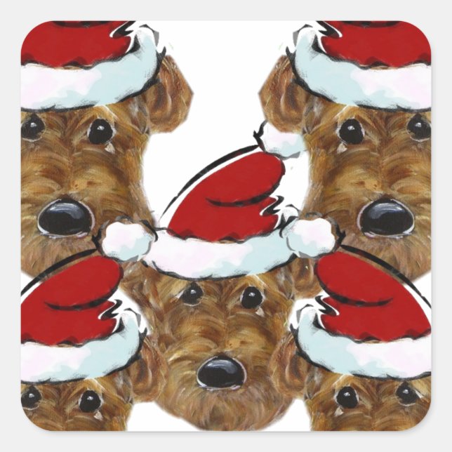 AIREDALE TERRIER SQUARE STICKER (Front)