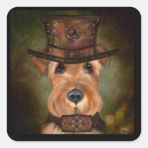 AIREDALE TERRIER  SQUARE STICKER