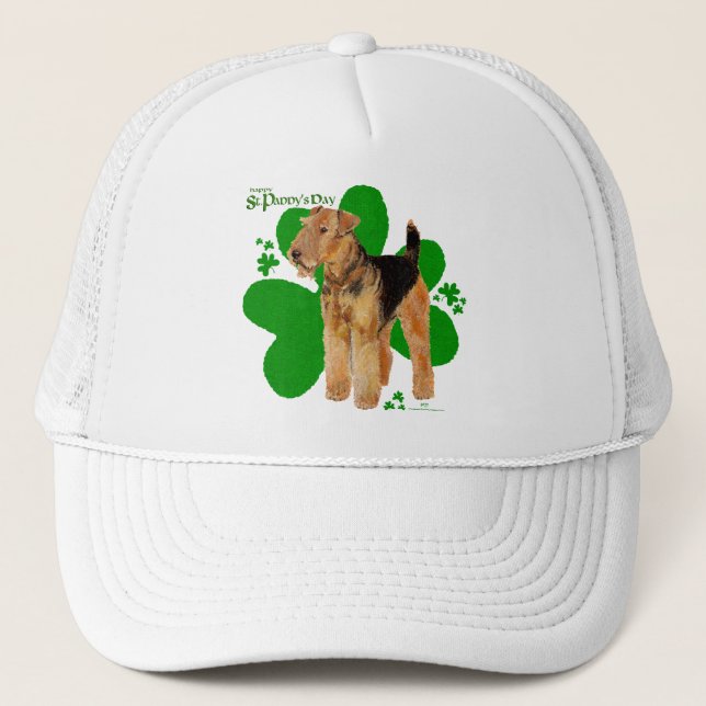 Airedale Terrier St Paddy Trucker Hat (Front)