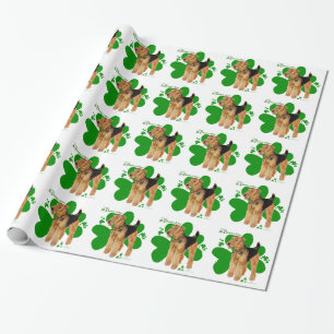 Airedale Terrier St Paddy Wrapping Paper