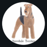 Airedale Terrier Sticker<br><div class="desc">Original fine art design of an Airedale terrier dog on quality cards,  stickers,  stationery & great gifts by designer Carolyn McFann of TwoPurring Cats Studio.</div>