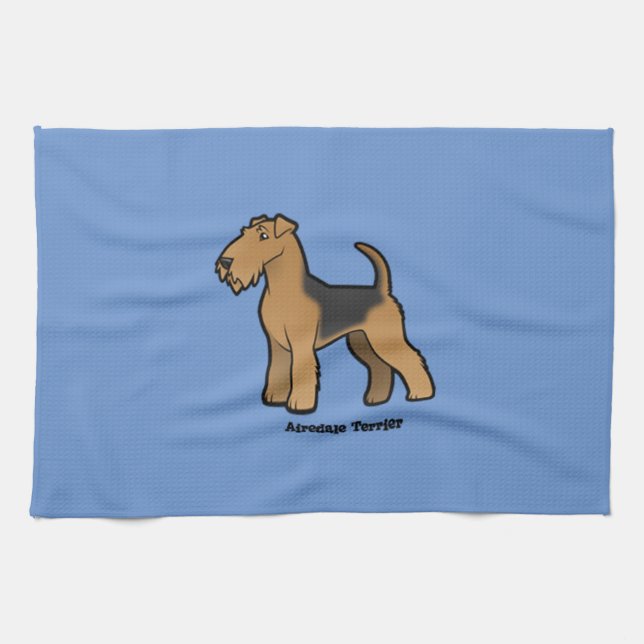 airedale terrier tea towel (Horizontal)