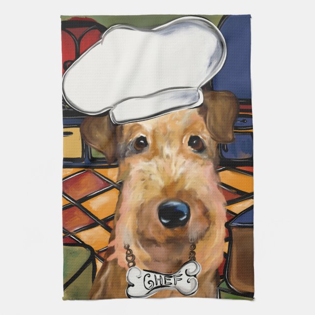 Airedale  Terrier    Tea Towel (Vertical)
