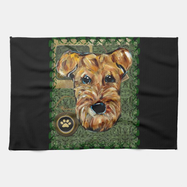 AIREDALE TERRIER TEA TOWEL (Horizontal)