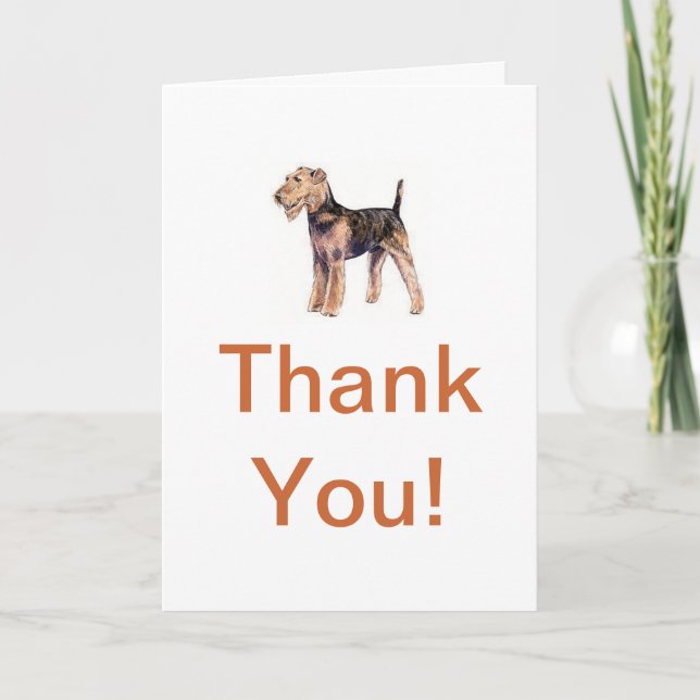 Airedale Terrier Thank You Card (Front)