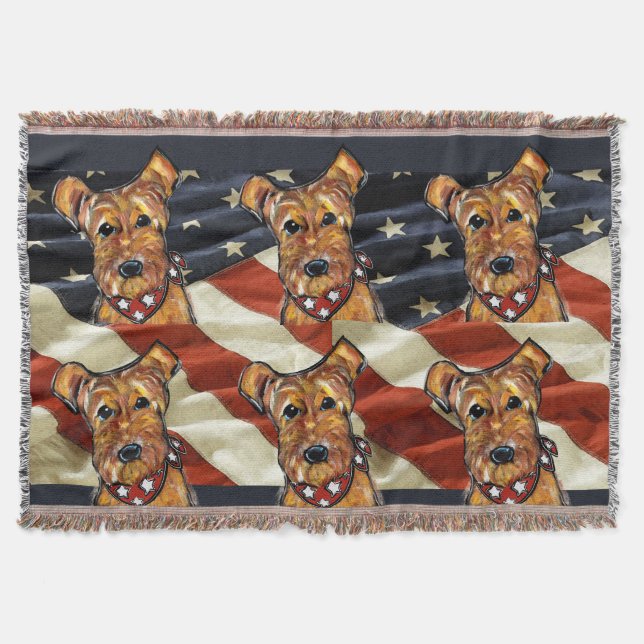 AIREDALE TERRIER THROW BLANKET (Front)