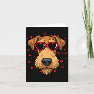 Airedale Terrier Valentine Heart Cute Dog Lovers  Card