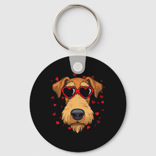 Airedale Terrier Valentine Heart Cute Dog Lovers Key Ring