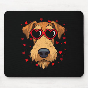 Airedale Terrier Valentine Heart Cute Dog Lovers  Mouse Mat