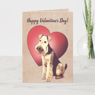 Airedale Terrier Valentine's Day Card