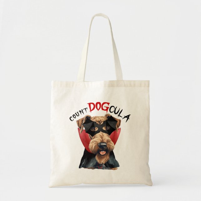 Airedale Terrier Vampire Trick or Treat Halloween Tote Bag (Front)