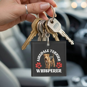 Airedale Terrier Whisperer Funny Dog Owner Key Ring