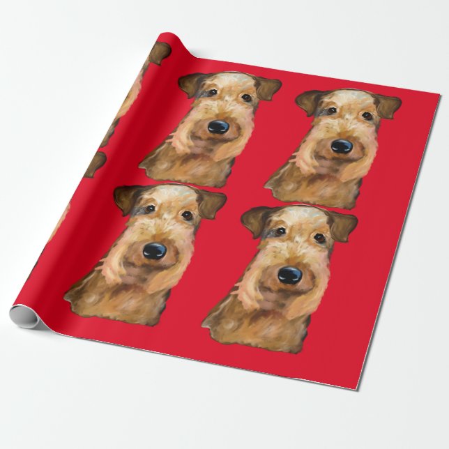 AIREDALE   TERRIER      WRAPPING PAPER (Unrolled)