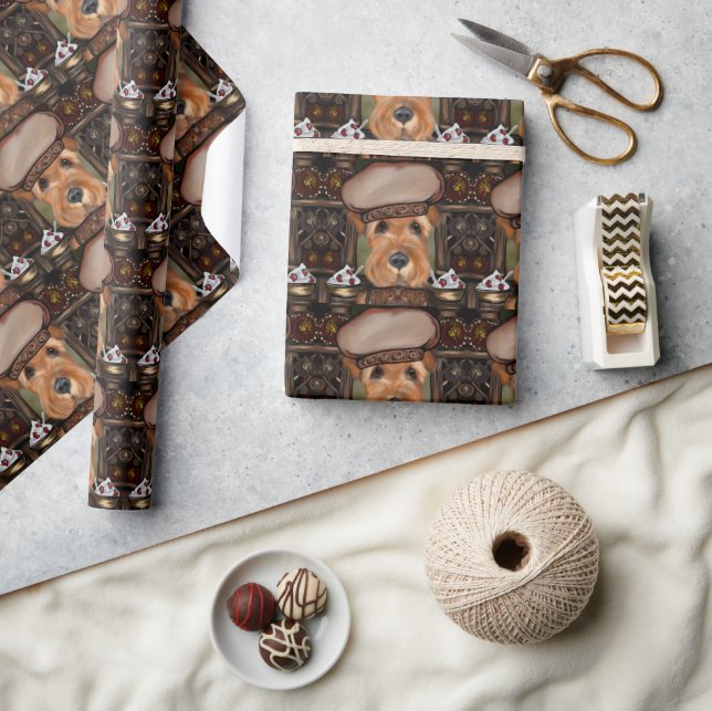 AIREDALE TERRIER WRAPPING PAPER (Crafts)