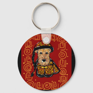 Airedale Terrier Year of the Dog Key Ring