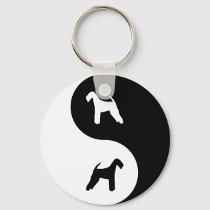 Airedale Terrier Yin Yang Key Ring