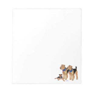 Airedale Terriers American Flag Notepad