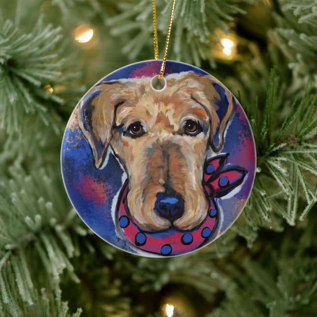 Airedale Terriers    Ceramic Tree Decoration (Tree)