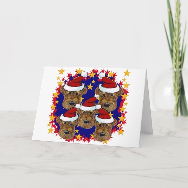 AIREDALE TERRIERS HOLIDAY CARD (Front)