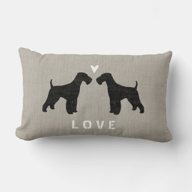 Airedale Terriers Love Lumbar Cushion (Front)