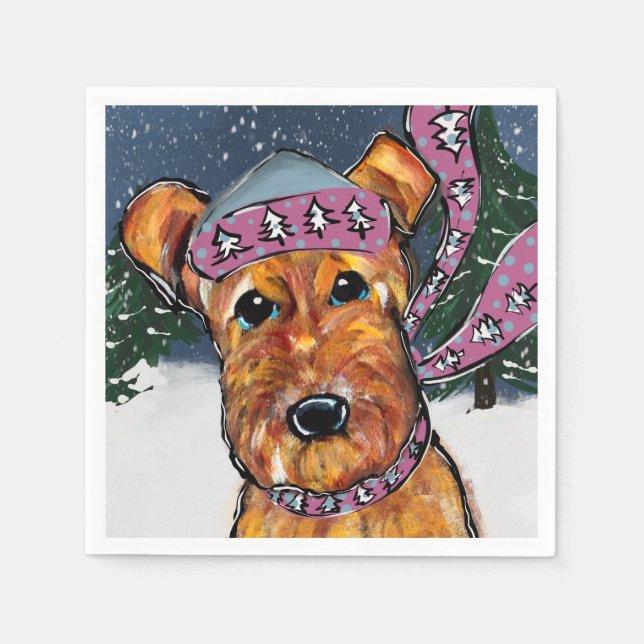 Airedale Terriers Napkin (Front)