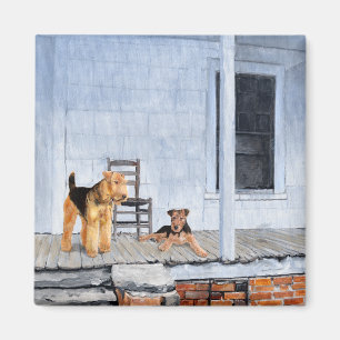 Airedale Terriers on the Veranda Magnet