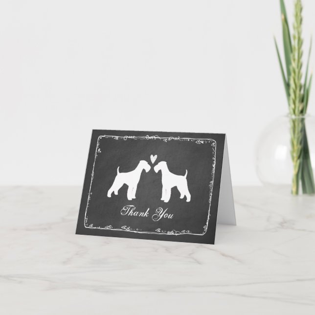Airedale Terriers Wedding Thank You Card (Front)