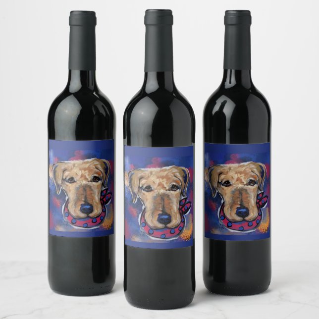 Airedale Terriers   Wine Label (Bottles)
