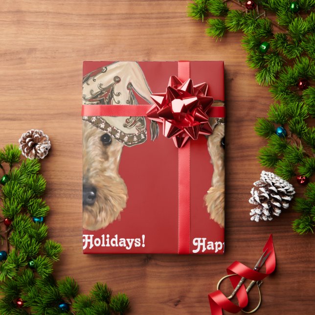 AIREDALE TERRIERS   WRAPPING PAPER (Holiday Gift)