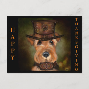 AIREDALE THANKSGIVING HOLIDAY POSTCARD